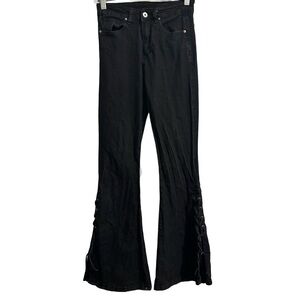 SHEIN Black Flare & Wide Leg Jeans Lace Up Size XS